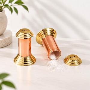 Elegante Juego de Salero y Pimentero de Lujo, Recipientes Metálicos para Condimentos de Mesa para el Hogar, Restaurante, Hotel y Comedor - Product Image 3