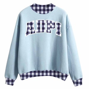 เสื้อสเวตเชิ้ตผ้าฝ้ายฟลีซคอเต่า คอวี แบรนด์ ADPI รุ่น Heavyweight สำหรับผู้หญิง ผู้ชาย และทุกเพศ ลายจุด ลายตาราง ปักอักษร - Product Image 1