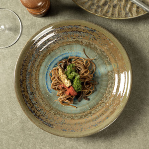 Nuovo Stile Yayu, Piatti Fondi in Ceramica Colorata Personalizzabili, Set di Stoviglie per Ristorante, Servizio di Piatti OEM - Product Image 2