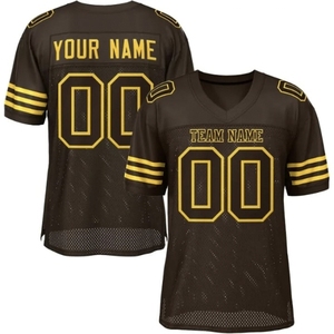 Maillot de football américain personnalisé pour homme, col en V, manches courtes, violet et or, impression par sublimation, nom de l'équipe 00, respirant, coupe régulière - Product Image 4