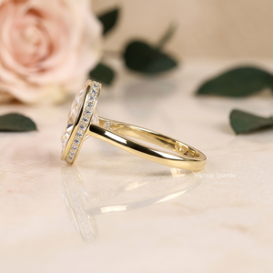 Anillo de Compromiso de Moissanita con Corte Ovalado, Chapado en Oro de 18K, Engaste de Garras, Chapado en Rodio, Plata de Ley 925, Joyería Romántica para Mujer - Product Image 2