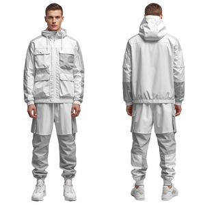 Survêtement coupe-vent en nylon de luxe pour homme, style arctique, avec détails brodés haut de gamme et construction adaptée aux activités de plein air - Product Image 1
