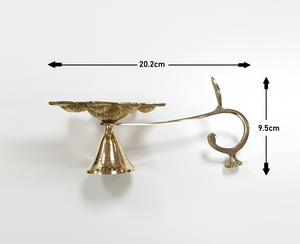 Diya Aarti en laiton pour Pooja, lampe artisanale pour la prière hindoue, décoration de Diwali, décor de temple, cérémonie Aarti et maison festive - Product Image 3
