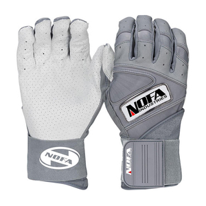 NOFA Leather Batting Gloves Blue Red Yellow Ambidextrous <b>Hook</b> And Loop Closure For Adult Training - Product Image 6