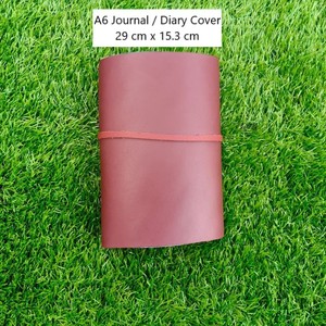 Fine Burgundy A6 Leather Diary Cover Small Notebook Sleeve Mini Journal Holder Hand <b>Book</b> <b>Note</b> Pad Paper Card Sheet Lock Soft Fit - Product Image 2