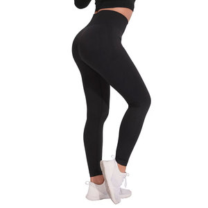 High Rise Womens Leggings Custom Logo Compression Pants Breathable <b>Stretch</b> Fitness Wear For Yoga And Running - Product Image 1