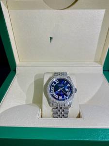 Montre automatique de luxe 41 mm avec diamants Moissanite VVS certifiés EGL, boîtier en cristal saphir, bracelet argenté, entièrement sertie de pierres, style affaires et tendance - Product Image 4