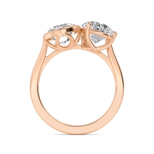 Anillo de Compromiso con Diamantes Cultivados en Laboratorio, Corte Oval y Pera, 3.05 CTW, en Oro Rosa de 10K, para Novias de Lujo - Product Image 2
