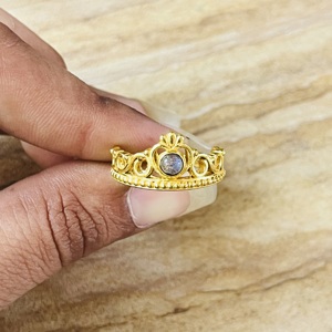 New Arrival Crown Shape <b>Labradorite</b> Brass <b>Ring</b> 18k Gold Plated Statement Dainty <b>Ring</b> Tiara <b>Ring</b> Handmade Wholesale Women's <b>Ring</b> - Product Image 3