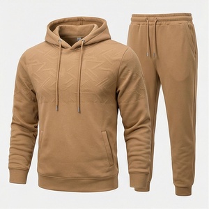 Men's Hooded <b>Tracksuit</b> Set Casual Geometric Pattern Polyester Cotton Full Length Drawstring Pants With Side Pockets Autumn Wear - Product Image 1