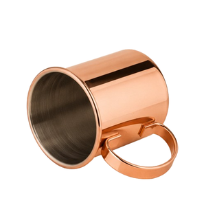 Mug à Moscow Mule en cuivre pur fait main avec poignée en laiton design et base sur pied, idéal pour les bars - Product Image 2