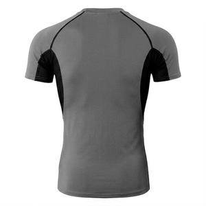 เสื้อรัดกล้ามเนื้อแขนครึ่งสำหรับผู้ชายแบบกำหนดเอง เสื้อยิมออกกำลังกายพร้อมออกแบบและโลโก้ตามสั่ง ชุดกีฬาสำหรับการฝึกซ้อม เสื้อรัดกล้ามเนื้อประสิทธิภาพสูง - Product Image 4