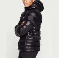 Promotion : Doudoune Homme Tendance Brillante à Capuche Courte et Épaisse, Blouson d'Hiver Matelassé Brillant pour Homme