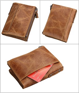 Factory Custom Genuine <b>Leather</b> Tri Fold Wallet <b>Men</b> Top Grain Cowhide Card Holder Small Vintage Pocket <b>Purse</b> LTW-0116 - Product Image 5