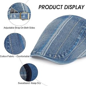 Gorra de Béisbol Unisex de Mezclilla de 5 Paneles, a Rayas, de Algodón Lavado, Informal, para Primavera/Verano, Ajustada, para Adultos - Product Image 2