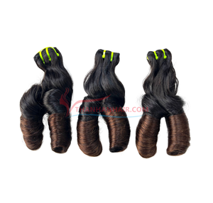 Producto más vendido al por mayor Funmi Hair 12A grado doble dibujado Ombre Bouncy Curl Virgin Hair Bundle 100% para mujeres - Product Image 4