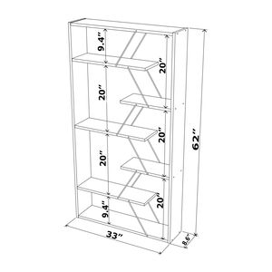 Moderna libreria Etagere posteriore aperta a 6 ripiani con struttura in legno noce/giallo grande soggiorno Organizer ufficio arredo negozio casa - Product Image 5