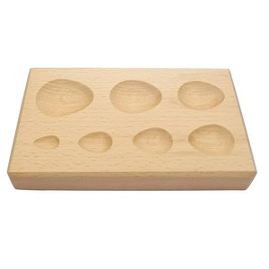 Jewelry Tools Wood Teardrop Pear Shaped <b>Doming</b> Dapping Block 7 Cavity Depressions Jewelry Making Wood Metal Forming Tool - Product Image 2
