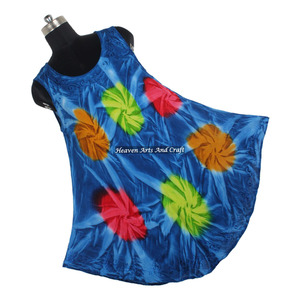 Vestido largo sin mangas con efecto tie-dye para mujer, precio de fábrica, atractivo vestido maxi abierto con efecto tie-dye para vacaciones. - Product Image 3
