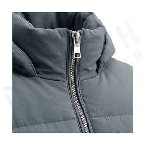 Hooded Quilted Waterproof <b>Bubble</b> Jacket Black Full Sleeve Winter Windproof Cotton Shell Knitted Fabric Polyester Filling Stand - Product Image 4