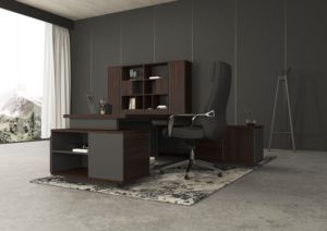 Escritorio de Oficina Moderno en Forma de L con Gabinete de Almacenamiento, Diseño de Madera Contemporáneo para Oficina en Casa o Uso Comercial - Product Image 3