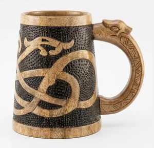 Taza de madera de estilo europeo para el hogar, taza de café de uso diario, taza de madera de mango de la mejor calidad con empuñadura para uso personalizado en el hogar - Product Image 1