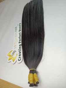 Super doble dibujado cutícula alinear el pelo crudo suave Bonestraight vietnamita extensiones de cabello humano al por mayor cabello trenzado - Product Image 5