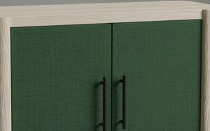 Buffet moderne à 2 portes en chêne massif pour salon - Rangement résistant à l'eau avec design minimaliste - Product Image 5