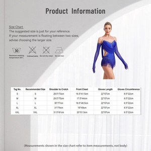 Body da Donna con Aperture e Frange, Set con Guanti <span class=keywords><strong>per</strong></span> <span class=keywords><strong>Danza</strong></span> Latina, Cha-Cha, Tango, Competizioni di Ballo e Spettacoli - Product Image 6