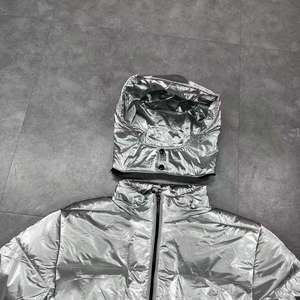 TOP Quality Unisex Silver Metallic <b>Hooded</b> Puffer Jacket Thick Cotton Waterproof Windproof Winter <b>Coat</b> Zip-Up Solid Casual - Product Image 6