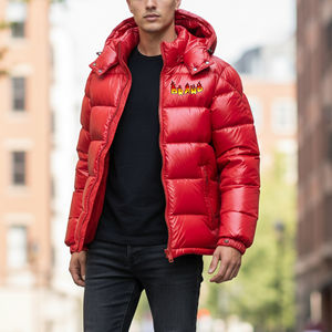 Blouson Bomber Matelassé Homme OEM Personnalisé Hiver, Coupe Ample, Imperméable, Coupe-Vent, Col Montant, Fermeture Éclair, Effet Bulle - Product Image 1