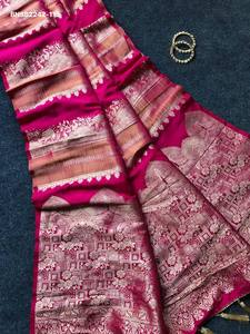 Ensemble Saree en Soie Paithani Crêpe Lourde Khadi avec Tissage Zari Doré Intégral et Pallu Zari Riche – Mode Féminine - Product Image 6