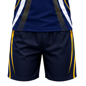 Ensemble Maillot et Short de Volleyball Jaune Bleu Marine à Manches Courtes Sublimé – Tenue Professionnelle pour Équipes Sportives et Entraînement - Product Image 6