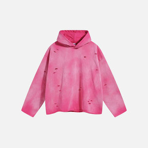 Sudadera con Capucha Oversize Tie-Dye Unisex de Algodón French Terry Rosa Estilo Primavera - Product Image 1