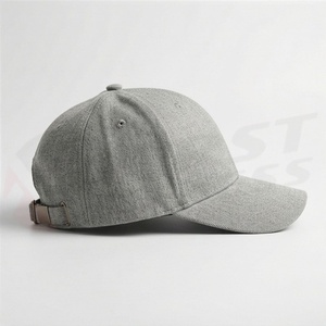 Heather Grey Wool Blend Baseball <b>Cap</b> Plain Solid Casual <b>Winter</b> Hat Protection Quality Running Accessory Item Fit Pick - Product Image 3