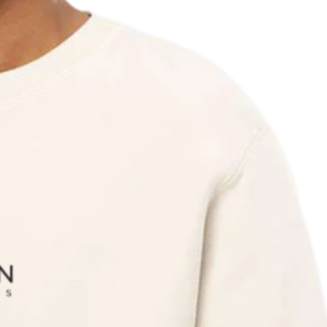 เสื้อสเวตเชิ้ตผู้ชายเนื้อหนา ผ้าฟลีซลายขวาง ทรงคอกลม นุ่มสบาย ทรงหลวม เหมาะสำหรับใส่เลเยอร์ในฤดูหนาว เสื้อพูลโอเวอร์ที่ต้องมี - Product Image 5