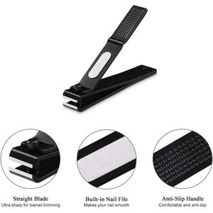 Tagliaunghie Ultra Affilato e Robusto per Mani e Piedi con Custodia in Metallo Visibile, Nero - Product Image 3