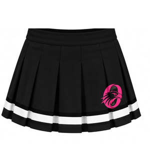 <b>Black</b> Pink Cheer Uniform Set Short Sleeve Top <b>Pleated</b> <b>Skirt</b> Athletic Team Sportswear Performance Training Practice Competition - Product Image 3