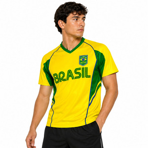 Maillot de football américain style Brésil personnalisé OEM, en polyester à séchage rapide, vente en gros, fabrication de maillots de football pour équipes - Product Image 5