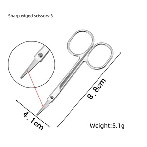 Custom Logo <b>Small</b> Stainless Steel Ceramic Handle Straight <b>Safe</b> Sharp Nose Hair Trimming Eyebrow Scissors Beauty Care Tool ANAAIF - Product Image 3