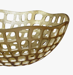 Bol décoratif en métal doré ajouré fait main, style moderne, pour la décoration de la maison et des hôtels - Product Image 3