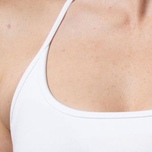 White Women's <b>Open</b> Back Sports <b>Bra</b> Medium Support Gym Fitness Yoga Workout Stretch Athletic Activewear Sports <b>Bra</b> - Product Image 6