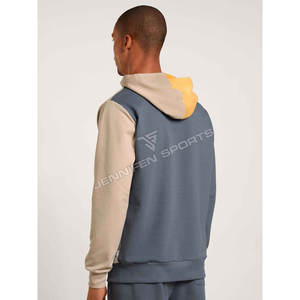 Sweat à capuche d'hiver pour homme, plusieurs couleurs, molleton 100 % coton premium épais 450 g, respirant, effet perforant, fermeture éclair intégrale - Product Image 5