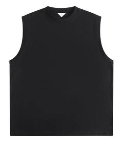 T-shirt décontracté sans manches en tricot robuste pour homme, blanc, coupe ample, col et épaules décontractés, 100 % coton, rafraîchissant et respirant - Product Image 6