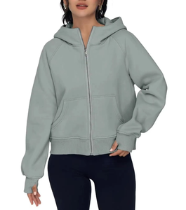 Sudaderas con Cremallera para Mujer, las Más Vendidas, Impresión Personalizada, Venta al Por Mayor de Fábrica, Transpirables, 100% Algodón, Diseño de Hombros Caídos para Invierno - Product Image 4
