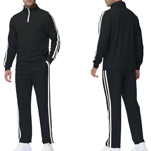 <b>Men</b>’s Zipper Tracksuit Set Athletic Sports Jogger <b>Jacket</b> Two Piece Wear 100% Cotton Casual Full Sleeve Elastic Waist Loose Fit - Product Image 3