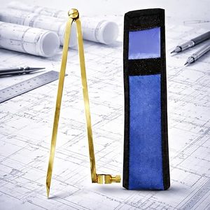 Compas de traçage à aile verrouillable avec porte-crayon, outil de dessin de cercles de précision pour le travail du bois, la métallurgie et la mesure - Product Image 1