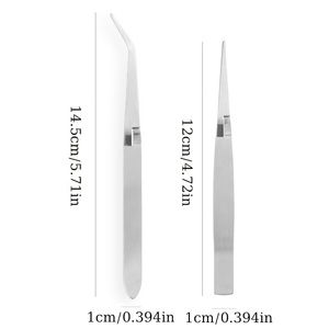 Pince à ongles plate réutilisable pour manucure, repousse-cuticules de 12 cm, pince de précision pour une finition lisse et usage en salon - Product Image 1
