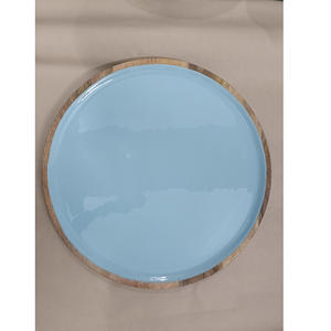 Juego de 2 bandejas para pescado con diseño esmaltado en el interior, bandeja de servir de madera de mango para el hogar, hoteles y restaurantes, personalización disponible. - Product Image 2