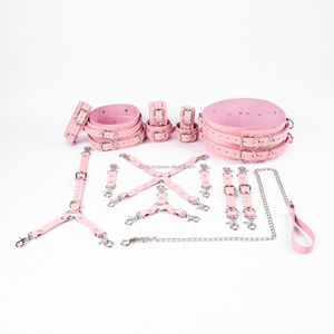 Private Label Vintage Genuine Leather Restraints 16Pcs <b>Sets</b> Heavy Duty <b>Bondage</b> Gear Premium Full Grain Leather RTTS-0009 - Product Image 6